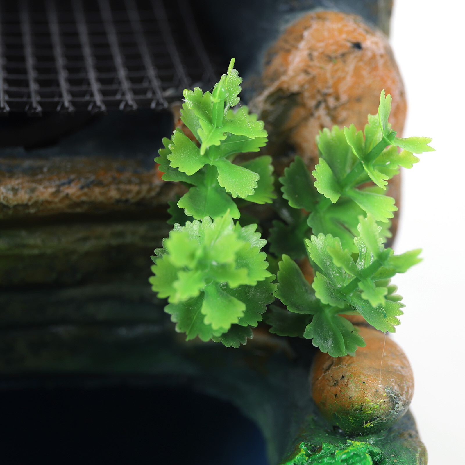 Resin Tabletop Rockery Fountain Waterfall Bonsai w/ LED Light Home Office Decor