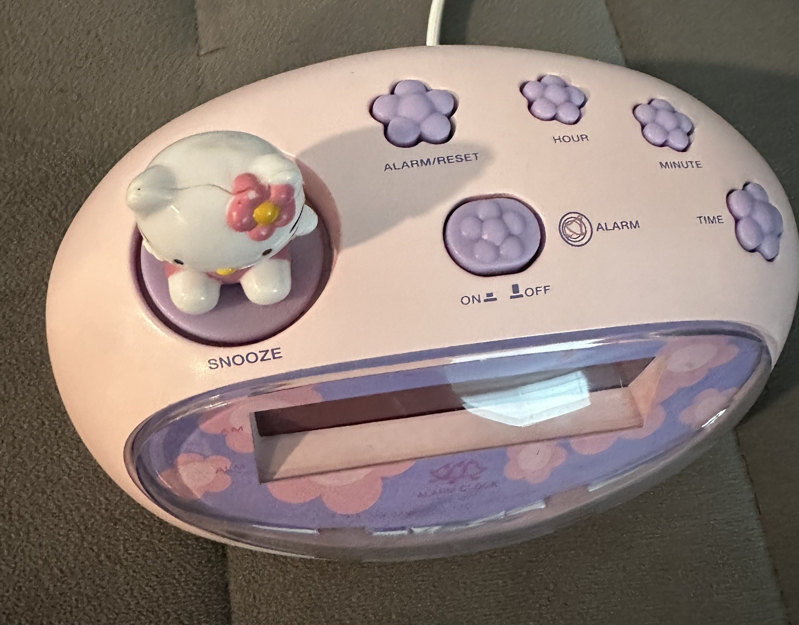 Sanrio Hello Kitty Digital Alarm Clock Pink Purple Snooze VTG