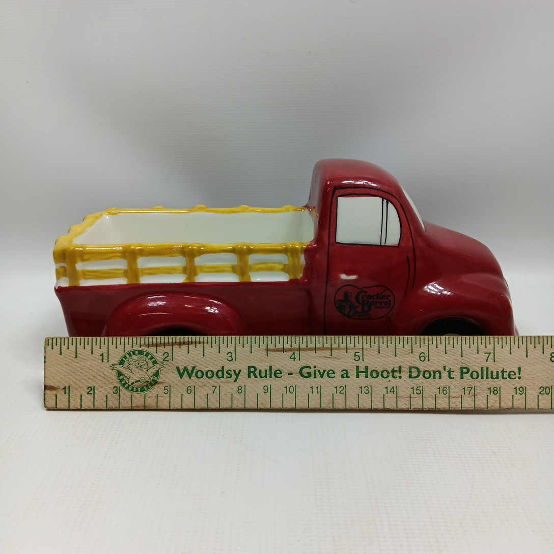 Ceramic Cracker Barrel Red Pick Up Truck 8 in