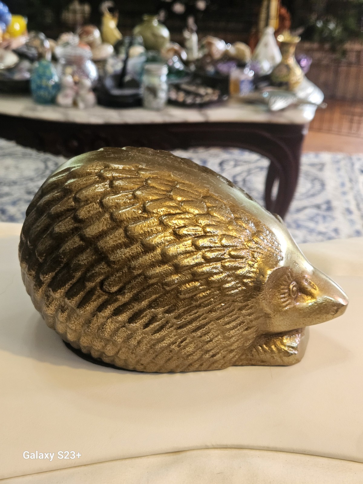 Vtg. Bronze Heghoge Doorstop/Figurine 7″ Inch Length “1 Pound-6ounces”