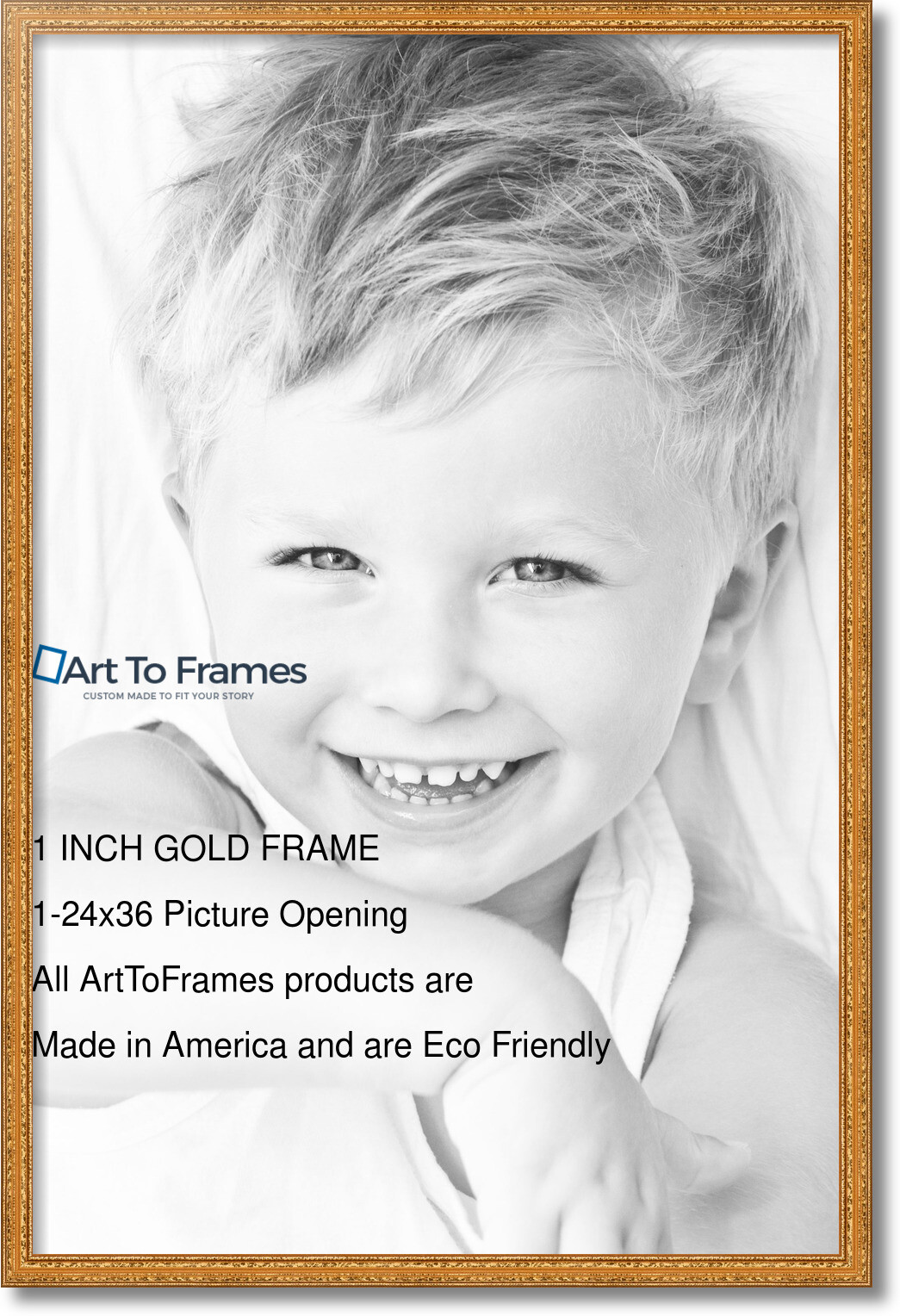 ArtToFrames 1″ Custom Poster Frame Gold Wood 4317 Large