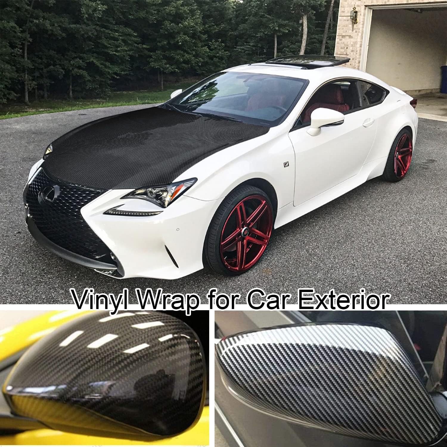 6D Gloss Black Carbon Fiber Vinyl Wrap Film with Air Release for Cars