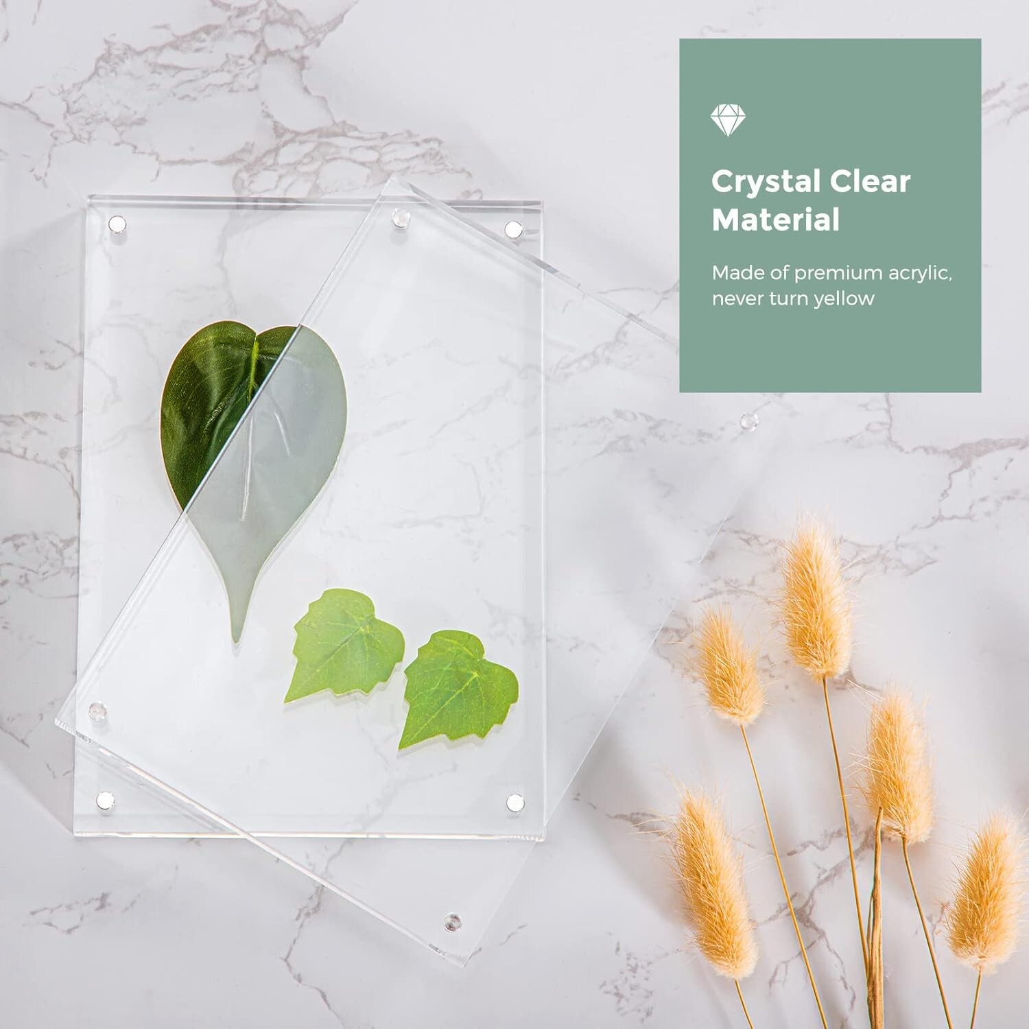 5 Pack Acrylic Picture Photo Frame Magnetic 5×7″ Clear Free standing 5×7 Inch