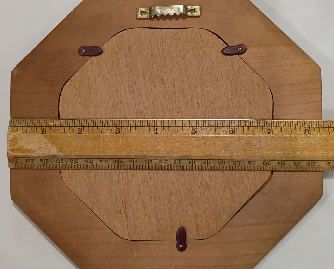 Vintage Small Accent 8” Octagon Mirror Light Wood – EXC – Home Interiors?
