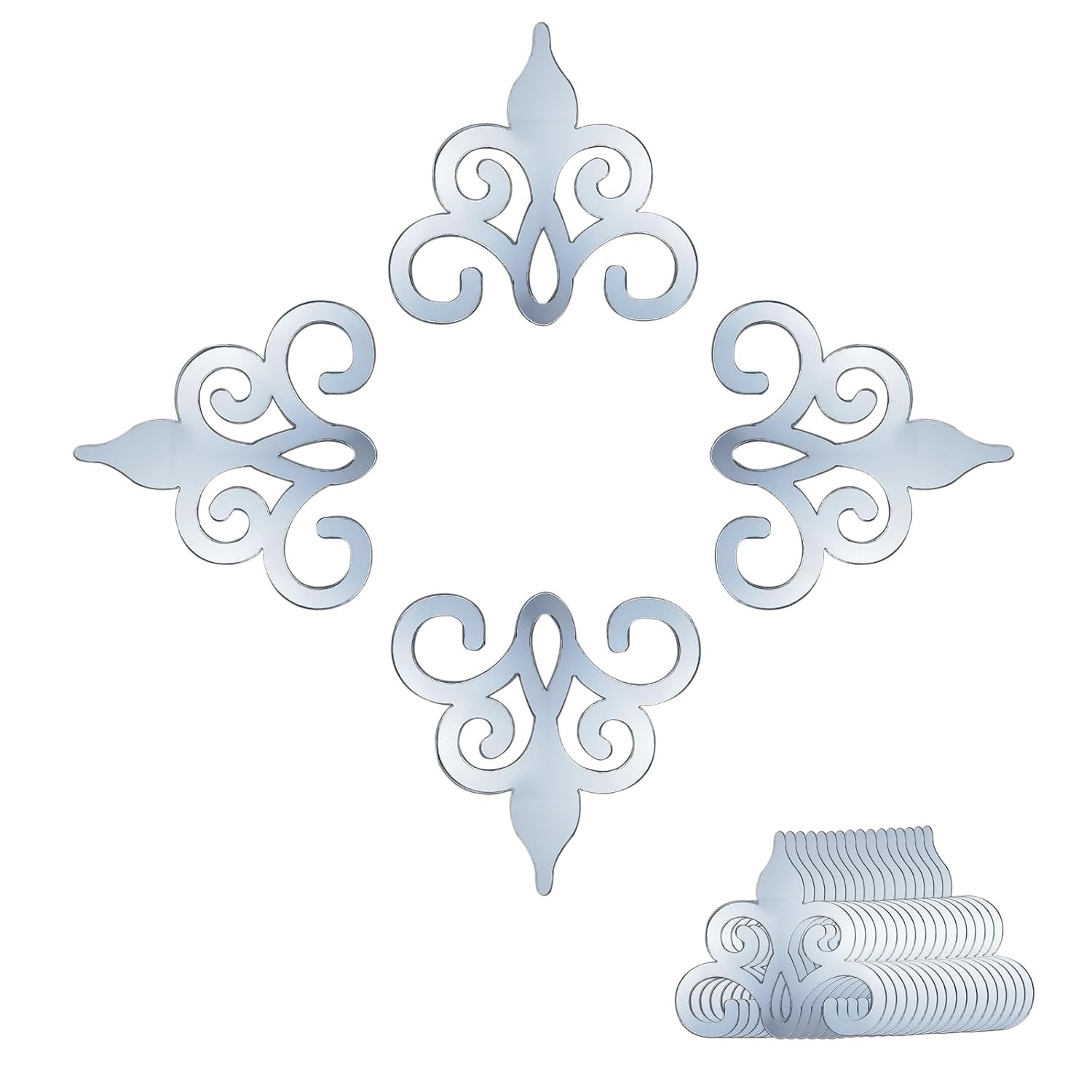 20pcs Removable 3D Acrylic Mirror Wall Stickers Decorative DIY Wall Art Decals