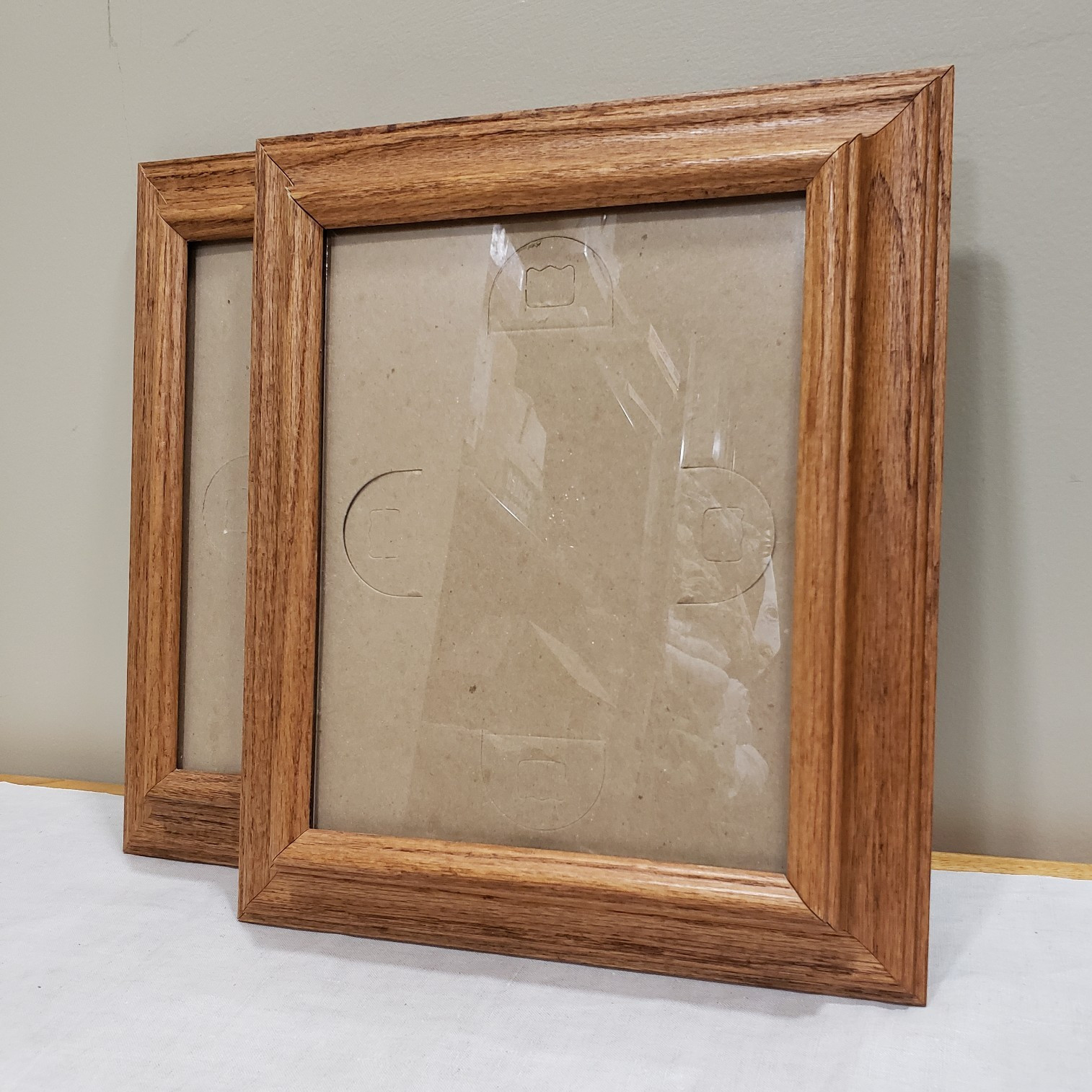 Wide Profile Picture Frame 8×10 Pair Stepped Oak Traditional Classic Wall Decor