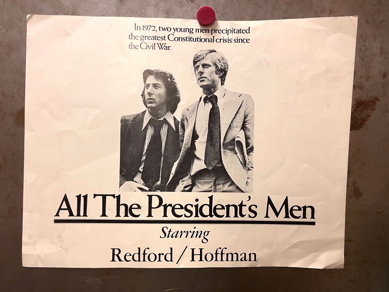 ALL THE PRESIDENT’S MEN VINTAGE MOVIE POSTER year unknown REDFORD HOFFMAN NIXON
